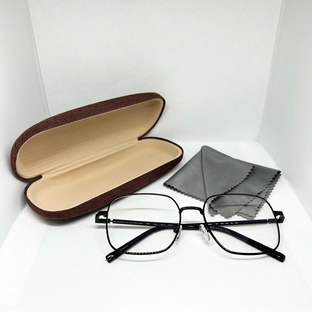 Black Frame Blue Light Blocking Optical Glasses with Hard Case